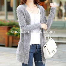 15ASW1017 Ladies patch pocket mohair hot sell kimono cardigan